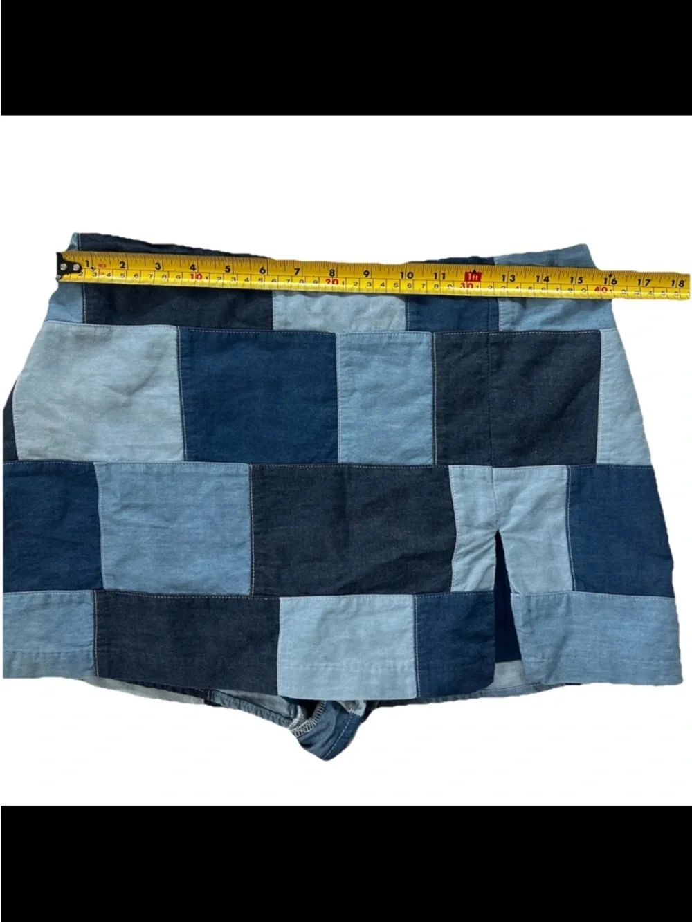 Amanda Uprichard Dale Skort Women’s M Denim Quilted Patchwork Festival Y2K - Picture 6 of 7